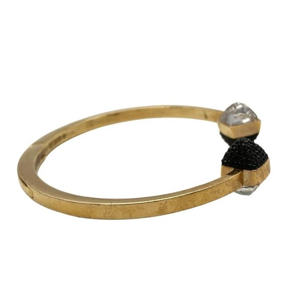 Auth SWAROVSKI - Gold Clear Black Hardware Swarovski Crystal Bangle - Picture 5 of 5